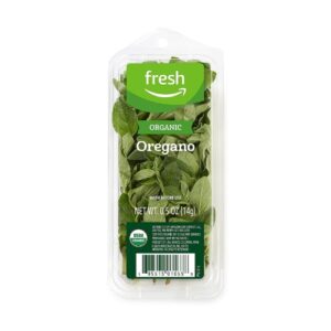 Fresh organic mint leaves in a package.
