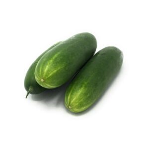 Three cucumbers on a white background.