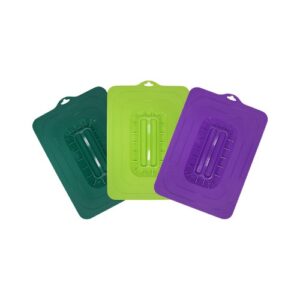 Gourmet Rectangular Silicone Suction Lids and Food Covers Fits various sizes of casseroles, baking pans, dishes or containers, Set of 3, Multicolor