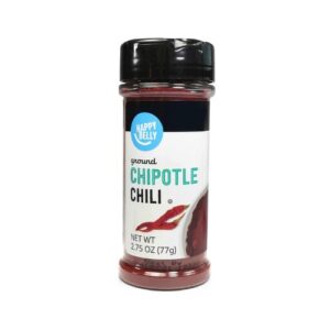 A jar of chipotle chili on a white background.