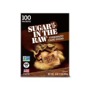 Sugar in the raw box of 100 packets