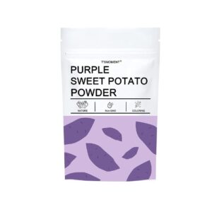 A purple sweet potato powder on a white background.