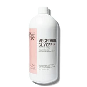 A bottle of vegetable glycerin on a white background.