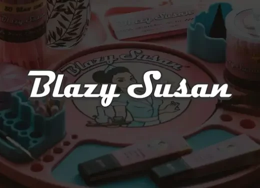 Blazy Susan rolling trays, papers and accessories.